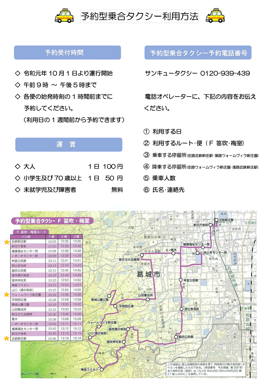 予約型乗合タクシー利用方法も説明画像